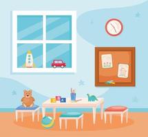 table with toys vector