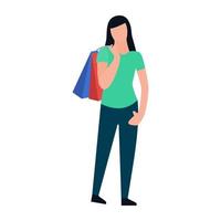 Shopping Girl Concepts vector