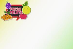 fresh fruits background with negative space vector