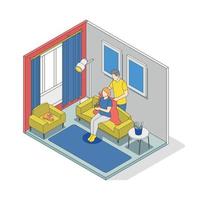 Hygge Lifestyle Isometric Composition vector