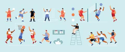 Sports Players Icons Collection vector