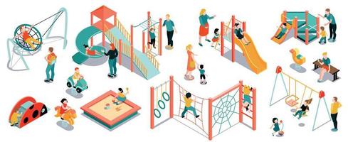 Isometric Playground Icon Set vector