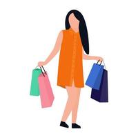 conceptos de chica de compras vector