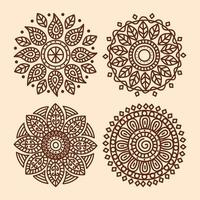 four mandalas decoration vector