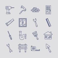 conjunto de iconos de construcción vector