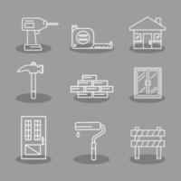 construction icon collection vector