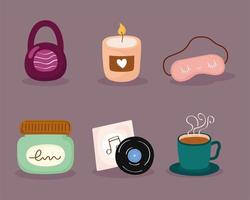 Self care icon set vector