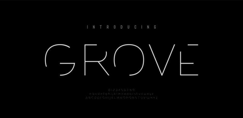 Abstract thin line font alphabet. Minimal modern fashion fonts and numbers. Typography typeface
