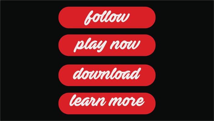 Follow play now download learn more text png design