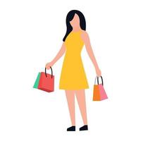 conceptos de chica de compras vector