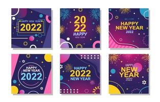 feliz año nuevo 2022 publicación en redes sociales vector