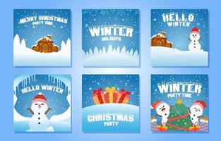 concepto de publicación de redes sociales de festividad de invierno vector