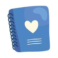 cuaderno con corazon vector