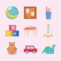 Toys icon group vector