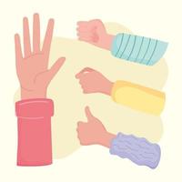 Protest hands set vector