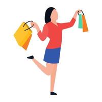 Shopping Girl Concepts vector