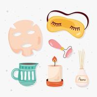 six home spa icons vector