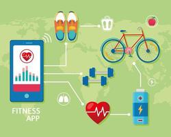 ten health app icons vector