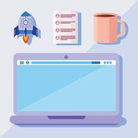 four computers technology icons vector