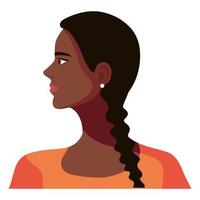 afro young woman vector