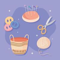 set of icons sewing vector
