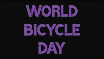 world bicycle day   lettering typography vector