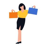 conceptos de chica de compras vector