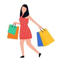 conceptos de chica de compras vector