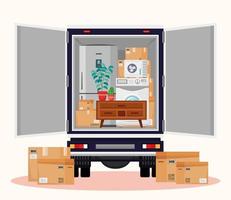 truck and moving objets vector