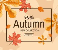 banner of hello autumn vector