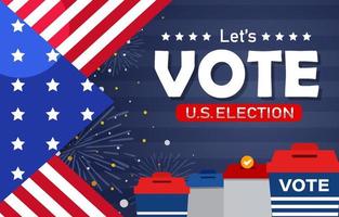 General Election Vote with American Flag Background vector