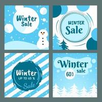 Social Media Post Winter Holiday Sale vector