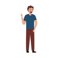 man waving hand avatar vector