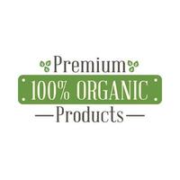 premium 100 organic products vector