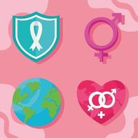 iconos de salud sexual mundial vector