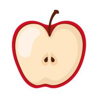 half apple fruit vector