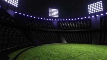 Fondo de video del estadio deportivo, luces intermitentes. luces brillantes del estadio
