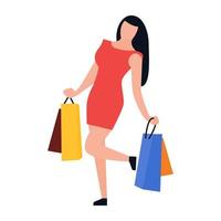 conceptos de chica de compras vector