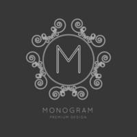 Simple and graceful monogram design template, Elegant lineart logo design. vector