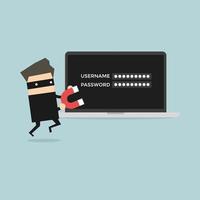 Hacker stealing passwords. vector