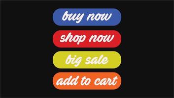 Buy now big sale shop add to cart button vector design Print