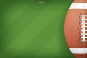 American football ball with green field pattern background. Vector. vector