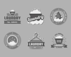 six Laundry stamps vector
