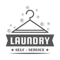 Laundry self service stamp vector