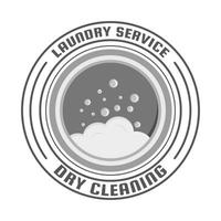Laundry circle stamp vector