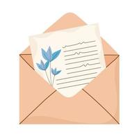 open envelope with sheet vector