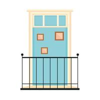 window with balcony vector