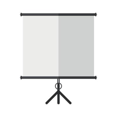 Projector white board flat design illustration vector