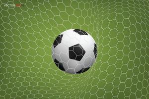 Soccer football ball in goal and white net. Vector. vector