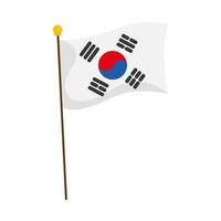 bandera coreana ondeando vector